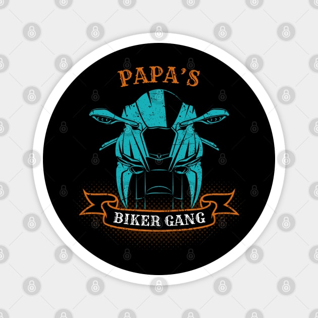 Papa's Biker Gang Father's Day Magnet by DwiRetnoArt99